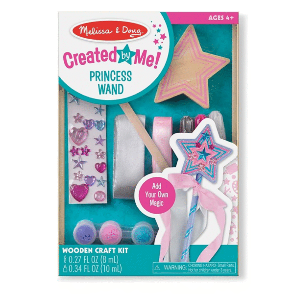 Melissa & Doug Created By Me! Paint & Decorate Your Own Wooden Princess Wand Craft Kit